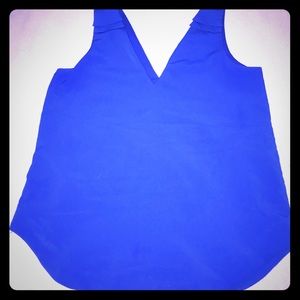 Royal blue silk Banana Republic top
